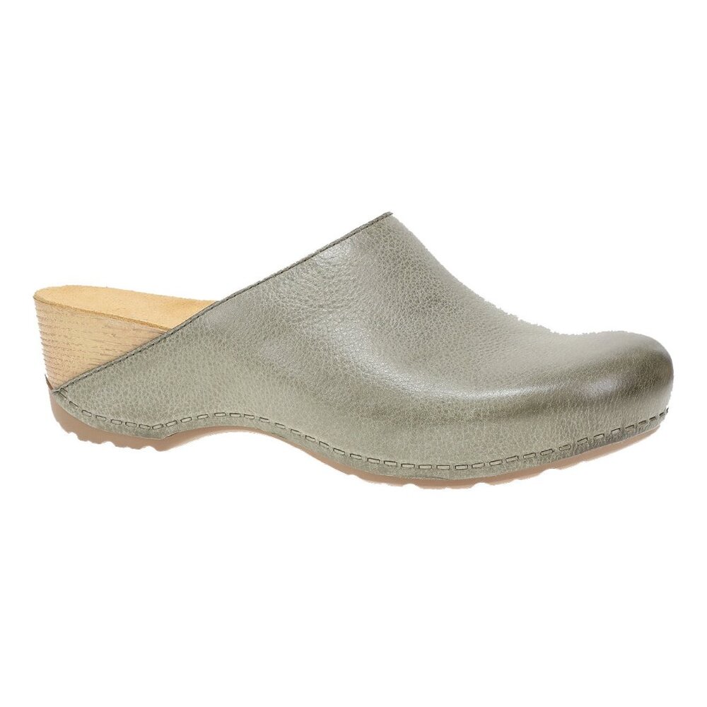 Dansko Olive Green Leather Clog Mule